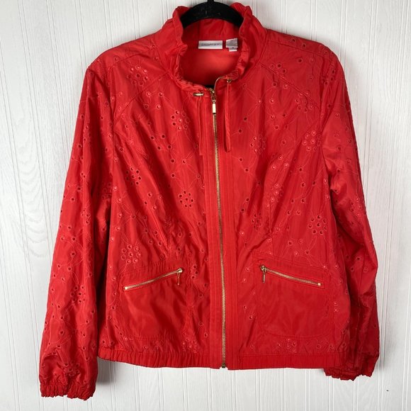 Chico's Zenergy‎ Red Zip Up Jacket Size Medium - Picture 1 of 4